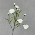 Artificial white carnation flower branch for home decor wedding decoration main view - White
