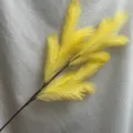 Artificial yellow pampas grass branch, long reed plant for wedding decor and home styling. - Bright yellow