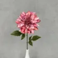 Artificial dahlia flower single stem home decor oil painting style pink floral arrangement - Autumn Pink