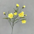 Yellow artificial carnation flower branch faux silk floral for home table wedding decor - Yellow