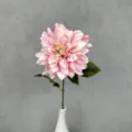 Single Stem Artificial Pink Dahlia Flower Silk Floral Home Wedding Party Decor Display - Deep Pink