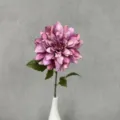 Single artificial dahlia flower purple faux floral home decor wedding centerpiece vase setup - Deep purple