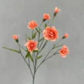Artificial carnation flowers multi-head silk fake floral home table wedding decor - Orange Pink