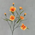 Artificial orange carnation flower branch multi-head fake floral for home decor SKU - Orange