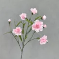 Artificial pink carnation flower branch fake silk floral for home table wedding decor - Light Pink