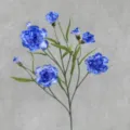 Artificial blue carnation multi-head silk flower bouquet for home decor wedding party table. - Dark Blue