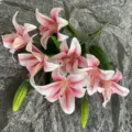 Fleur de lys artificielle impression 3D 5 fourches 7 tetes decoration mariage - N°3