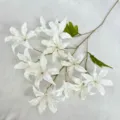 12-Head Artificial White Lily Flower Branch Faux Floral for Wedding Home Decor - Cream