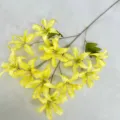 12 heads artificial yellow lily flower branch for wedding home decor and party floral arrangement - Bright yellow