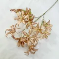 12 heads artificial lily flower branches for wedding home decor floral arrangement fake flowers - Light Coffee