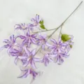 12-head artificial purple lily flower branch for wedding home party decoration and floral design. - Light Purple