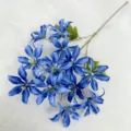 12 heads blue artificial lily flowers for wedding decoration and home party floral arrangements - Dark Blue