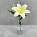 Single artificial lily flower stem for wedding and home floral decoration detail - Pale Green Heart