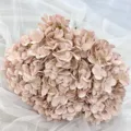 Handmade artificial hydrangea flowers 5 heads vintage pink floral home wedding decor - Light Coffee