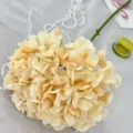 Artificial hydrangea single stem large flower head for wedding home decor fake floral arrangement - Champagne