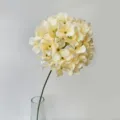 Detailed view of artificial hydrangea flower stem, perfect for wedding and home decoration. - Champagne