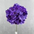 Purple artificial hydrangea flower stem for home wedding decoration floral arrangement display. - Dark Purple