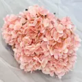 Artificial hydrangea flower bunch pink silk floral arrangement for home wedding decor - Deep Pink