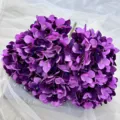 Purple artificial hydrangea bouquet 5 heads fake flowers for home wedding decoration - Deep purple
