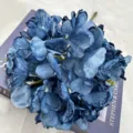Künstliche Blaue Seide Hortensie Blume Europäische Retro Heimdekoration Einzelne Blume - Dunkelblau