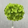 Artificial hydrangea flower head with stem for wedding home decor and floral arrangement. - Dark Green