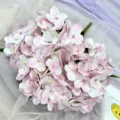 Artificial hydrangea flower bouquet pink silk flowers for home wedding party decor - Light Pink