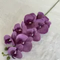Artificial Phalaenopsis Orchid Flower Stem Purple Silk Home Wedding Floral Decoration - Deep purple