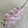 Artificial pink phalaenopsis orchid branch with 9 heads for home decoration wedding floral arrangement. - Light Pink