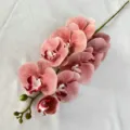 9-head 3D pink artificial phalaenopsis orchid single stem flower for wedding home decor - Amber #42