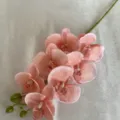 Pink artificial phalaenopsis orchid single branch for home decor and wedding floral arrangements. - Flesh Pink