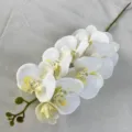 Artificial white phalaenopsis orchid branch with yellow center for home decor wedding floral. - Yellow Heart White #1