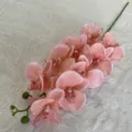 Artificial pink orchid flower branch 9 heads silk floral home decor table centerpiece - Flesh Pink