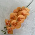 Artificial orange orchid single branch for home wedding floral decoration and party decor. - Orange