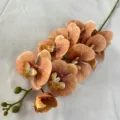9-head 3D French artificial phalaenopsis orchid peach branch for wedding home decor floral arrangement. - Mandarin #45