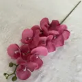 Artificial Phalaenopsis Orchid Flower Magenta 9 Heads Home Decor Floral Arrangement - Rose Red