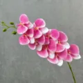 Artificial 9-head 3D Phalaenopsis orchid fake flower branch for home decor and wedding arrangement - Deep Pink