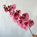 Pink 9-head 3D French artificial phalaenopsis orchid stem for home decor and wedding arrangement - Pink Plum Blossom