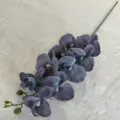 Artificial orchid 9-head fabric phalaenopsis flower stem for home hotel wedding decor - Dark Blue