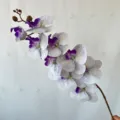 9-Head 3D French Phalaenopsis Artificial Orchid Flower for Wedding Home Decor. - Light Blue