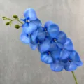 Artificial 3D blue orchid flower branch simulation phalaenopsis for wedding home decor. - Light Blue