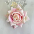Pink fabric rose brooch artificial flower wedding party apparel corsage accessory decor - Light Pink