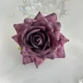Artificial rose flower brooch elegant dark purple fabric corsage wedding apparel accessory - Dark Purple