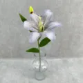 Artificial lily flower single stem detail close-up decorative floral arrangement prop - Gray