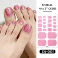 Pegatinas de purpurina rosa para uñas de los pies de mujer, uñas postizas impermeables. - Purpurina Rosa (ZXJ-0031) / Uñas postizas y lima de uñas