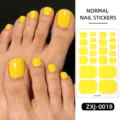 Einfarbige gelbe Zehennagelaufkleber wasserdichte kurze Fußnägel Wraps Sommerkunst. - Nackte Nägel + Nagelfeile (ZXJ-0018)