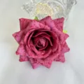 Artificial pink rose fabric brooch flower variant, elegant wedding corsage accessory. - Red