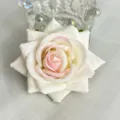 Artificial rose brooch fabric flower pin wedding corsage accessory for apparel decoration - Pink Heart White