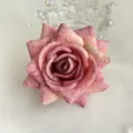 Pink fabric rose brooch wedding corsage accessory simulation flower elegant decoration item - Deep Pink
