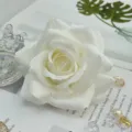 Artificial white rose flower head for wedding decoration, floral arrangement, party backdrop decor. - Color 1
