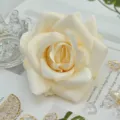 Artificial white rose head flower detail close up for wedding decoration floral - Color 2